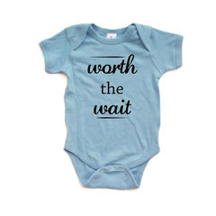 Apericots Worth The Wait Cute Infant Short Sleeve Soft Cotton Bodysuit