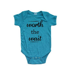 Apericots Worth The Wait Cute Infant Short Sleeve Soft Cotton Bodysuit