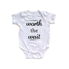 Apericots Worth The Wait Cute Infant Short Sleeve Soft Cotton Bodysuit