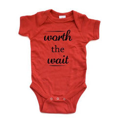 Apericots Worth The Wait Cute Infant Short Sleeve Soft Cotton Bodysuit