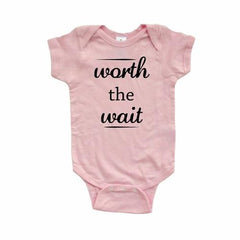 Apericots Worth The Wait Cute Infant Short Sleeve Soft Cotton Bodysuit